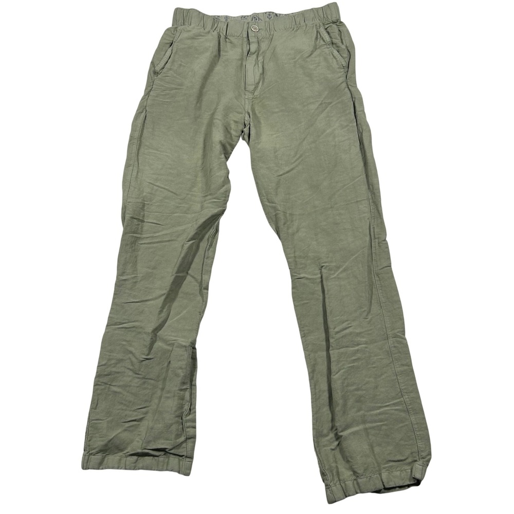 Tommy Bahama Linen Blend Pants Mens Medium Green Elastic Waist Drawstring Coast